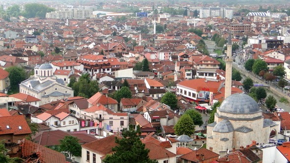 Prizren - Vista da lanchonete a caminho da fortaleza