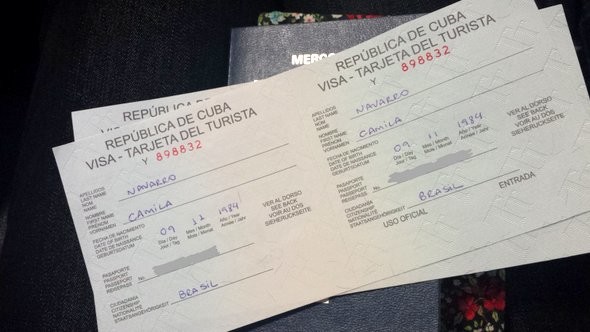 Tarjeta del turista - Viagem a Cuba